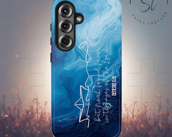 Genesis 6:8 Blue Ocean Phone Case | Marble Art Android and Apple Phone Case