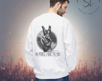 John 14:27 Peace With God Sweatshirt | Minimalist St. Threads Crew