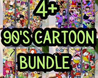 Paquete de 4+ envoltorios para vasos de los 90 (PNG), descargas de diseños de sublimación, vaso delgado de 20 oz