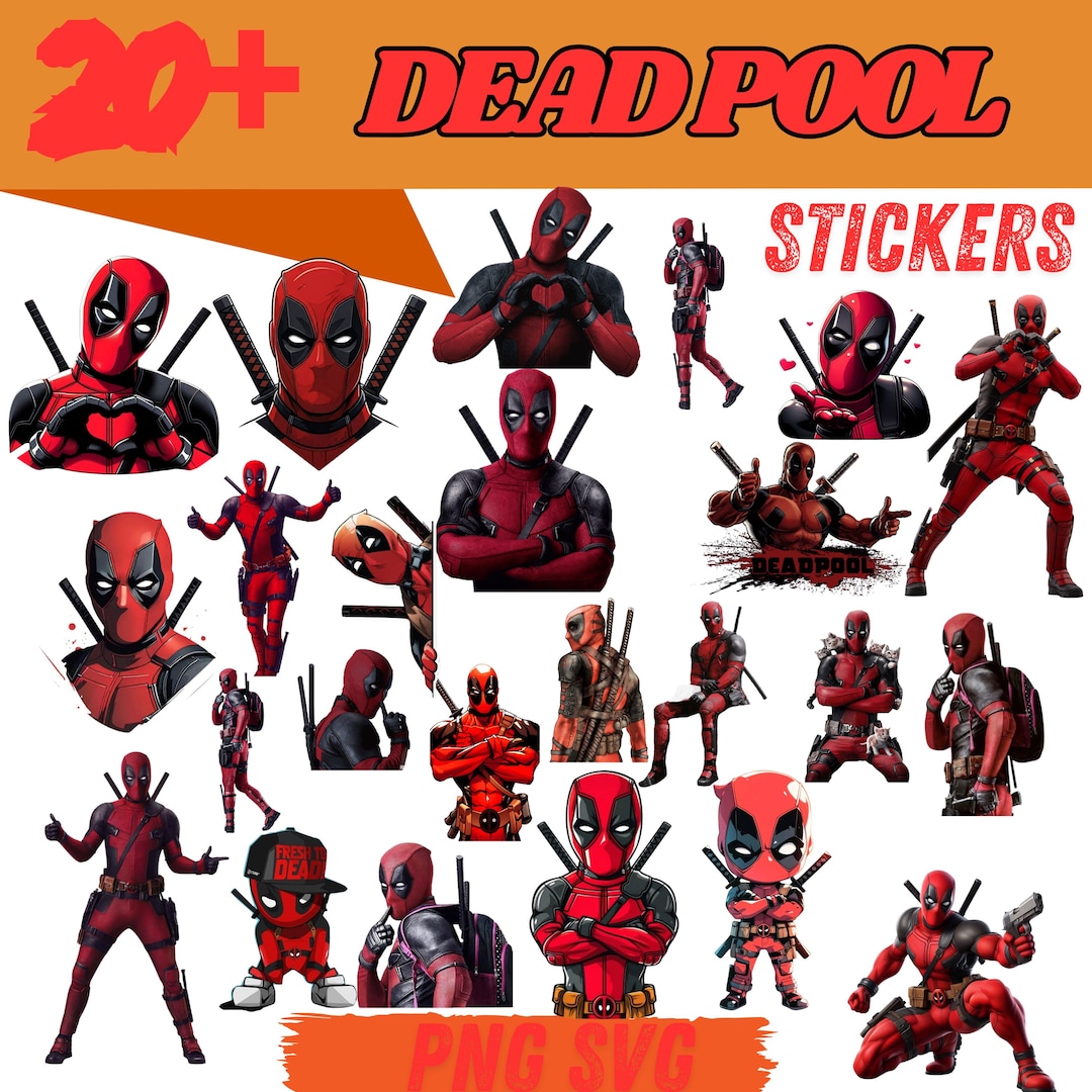 Deadpool Stickers Bundle, PNG, SVG Files (digital Download) - Etsy