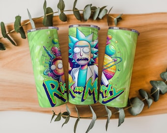 Diseño PNG de vaso térmico con temática de ciencia ficción y dibujos animados, portal espacial, arte de galaxia neón, descarga digital de diseño de vaso térmico delgado de 20 oz para sublimación.