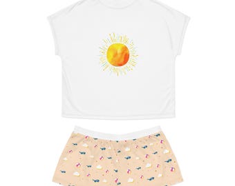 Summer Sun Tee with Shorts Pajama Set | Sunshine Print