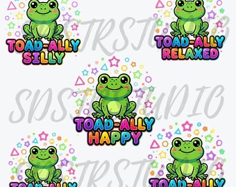Toad-Ally Fun Frog (PNG), niedliches Geschenk für Froschliebhaber, verspieltes Tiermotiv-T-Shirt | Kinderstimmung (PNG)