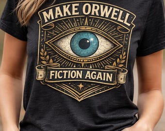 Digital PNG Design, Vintage Eye Graphic, Dystopian Art, Political Statement Shirt, George Orwell Inspired Design