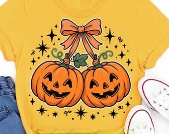 funny Pumpkin Cherries Png, Autumn Girly Png, Vintage Halloween Pumpkin Png, Fall Pumpkin Png, Boho Pumpkin Coquette Png