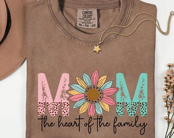 Comfort Colors® Mom The Heart of the Family Shirt, Gift for Mom, Mothers Day Shirt, Family Love Shirt, Cute Mama Tee, Mom Life Shirt