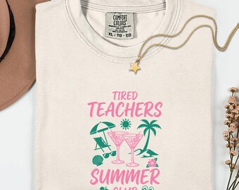 Comfort Colors®   Teacher Summer Vacation T-Shirt, Beach Loving Teacher Tee, End of School Year Graphic Shirt, Summer Break Teacher Gift
