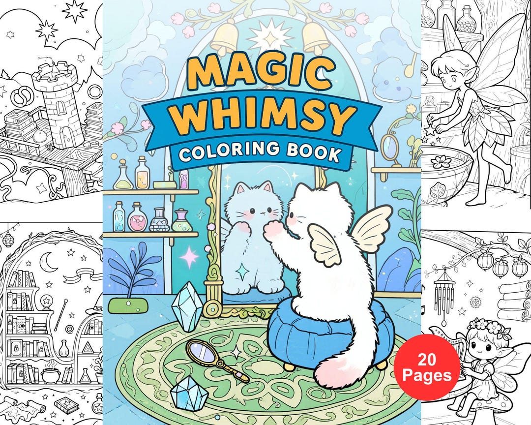 Magic Notes Whimsy Image Magic Whimsy Coloring Pages, 20 Printable Coloring Sheets for Kids ...