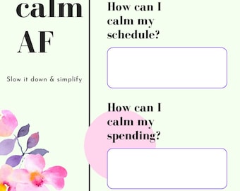 Calm AF: Self-Love Printable Worksheet
