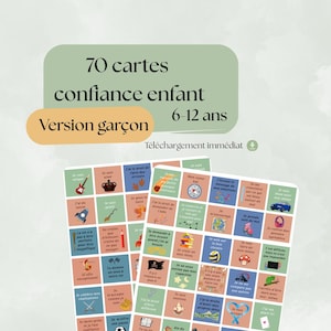 Positieve affirmatiekaarten voor jongens van 6-12 jaar – zelfvertrouwen – motivatie voor kinderen – printbaar PDF-bestand