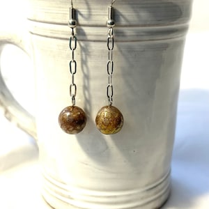 Agate chain drop earrings| dangles| stone jewelry | agate beads