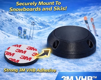 Soporte para rastreador de snowboard/esquí – AirTag, Moto Tag – Adhesivo 3M VHB – Impresión 3D