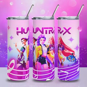 kpop demon hunters merch, K-Pop Demon Hunters 20oz Tumbler Wrap, Huntrix Pink Tumbler Wrap, K-Pop Mira Rumi Zoey Wrap, huntrix tumbler wrap
