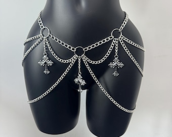 Pasek Hain, biżuteria kostiumowa, estetyczny pasek boho hippie, regulowany metalowy łańcuszek w stylu vintage, fantazyjny pasek