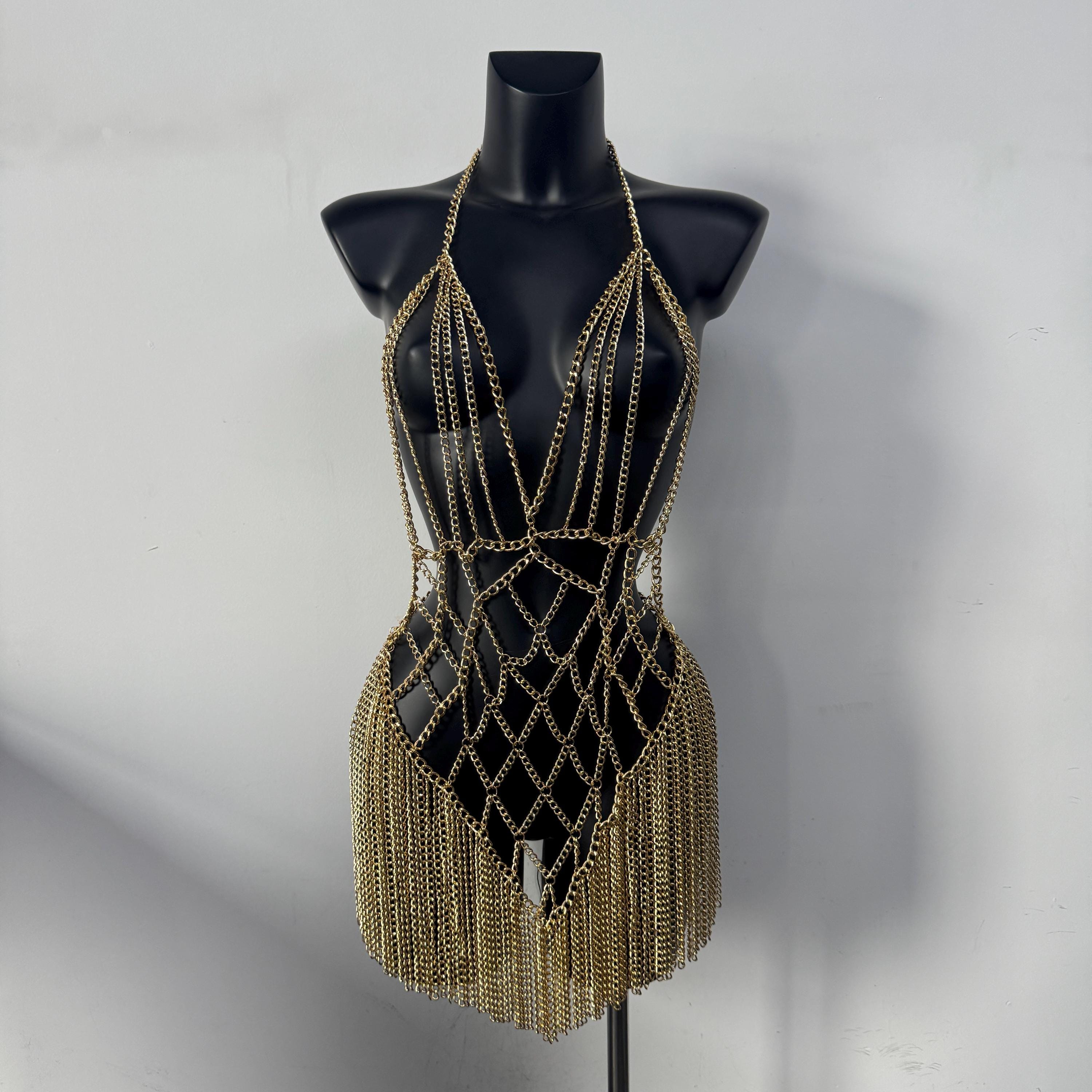 princess polly baby blue dress Black Gold Chain Dress