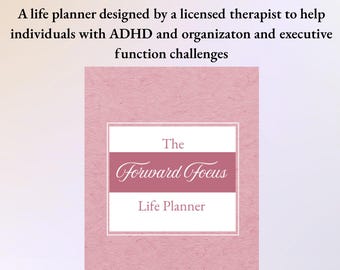 ADHD Planner | PDF Download | Therapist Designed Executive Functioning Planner | Productivity, Organization & Time Management Journal | Pink