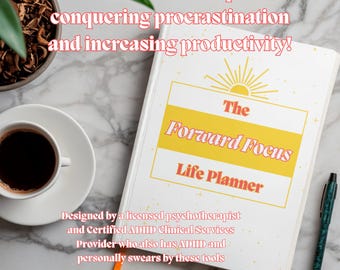 Therapist Designed ADHD Planner, Digital Planner PDF, Daily Planner, Printable, ADHD Worksheet, Productivity Template, To Do