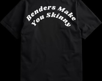 Benders te hace delgado / Camiseta blanca con estampado divertido / Camiseta unisex de algodón a la moda