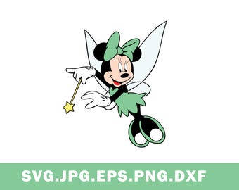 Minnie Mouse fairy Svg,Png,Dxf,Eps kids trendy clipart, Instant Download