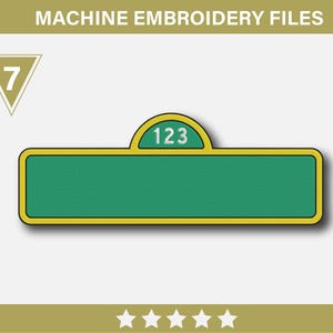 Cartoon Straßenschild Maschinenstickerei Design 7 Größen Sofort Download