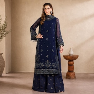 Pakistani 3 Piece Blue - Etsy