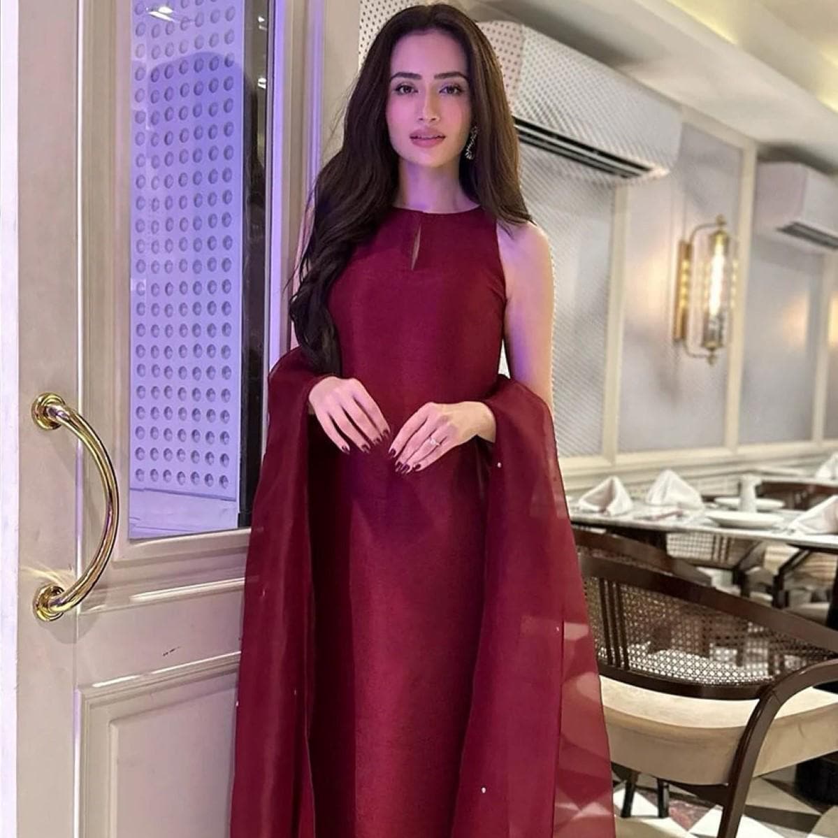 Maroon Organza Dress - Etsy