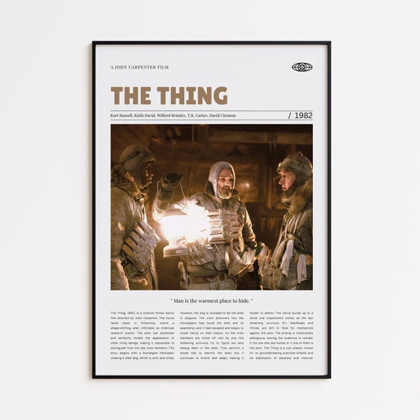 The Thing, John Carpenter, Retro Movie Poster, Custom Movie Poster Print
