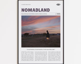 Nomadland, Chloé Zhao, Retro Movie Poster, Custom Movie Poster Print
