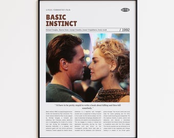 Basic Instinct, Paul Verhoeven, Retro Movie Poster, Custom Movie Poster Print