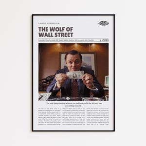 Vargen från Wall Street, Martin Scorsese, Retro filmaffisch, Anpassad filmaffisch