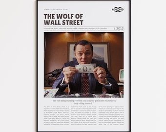 The Wolf of Wall Street, Martin Scorsese, Retro Movie Poster, Custom Movie Poster