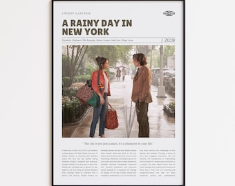 En regnig dag i New York, Woody Allen, retrofilmaffisch, specialanpassad filmaffischtryck