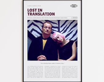 Lost in Translation, Sofia Coppola, Retro Movie Poster, Custom Movie Poster