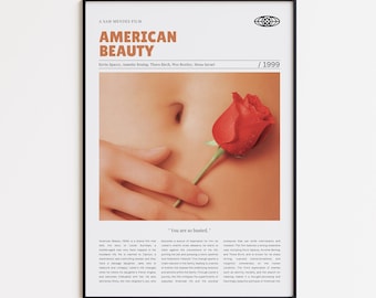 Belleza americana, Sam Mendes, póster de película retro, póster de película personalizado
