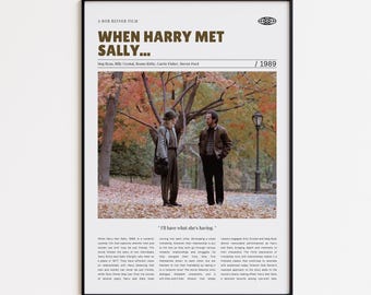 When Harry Met Sally..., Rob Reiner, Retro Movie Poster, Custom Movie Poster Print