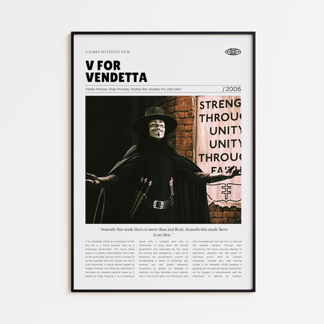 V for Vendetta, James Mcteigue, Retro Movie Poster, Custom Movie Poster ...