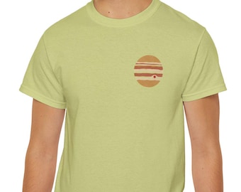 Jupiter Planet Shirt Retro Striped Tee Minimal Space Gift Astronomy Design Front Back Graphic