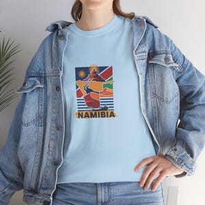 T-shirt Surf Sunset Namibie | Drapeau vintage, vagues de la plage, soleil du désert