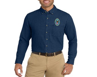 Dept of veteransbehälters langarm Jeanshemd SP10