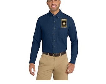US ARMY / RETIRED Langarm Jeanshemd