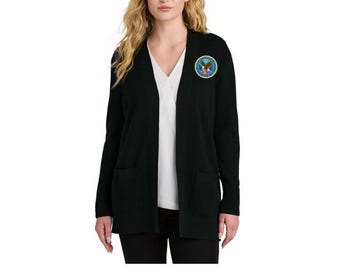 Damen Abteilung für veteranen angelegenheiten Easy Care Open Front Strickjacke LSW2890
