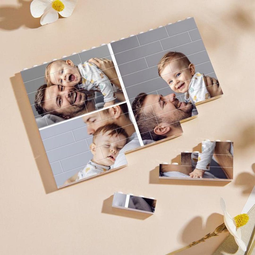 Personalized Multi-photo Building Brick – Custom Square Photo Block ...