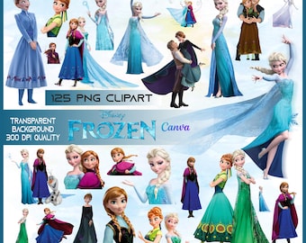 Winter Princess Clipart Bundle, Snow Queen PNG, Ice Castle (Digital Download)