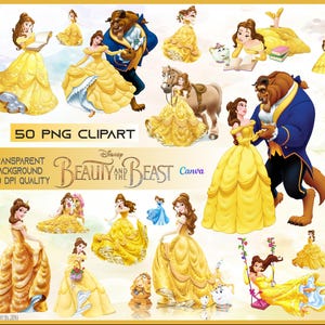 Belle Clipart Bundle: Beauty and the Beast PNG Images (digital Download ...
