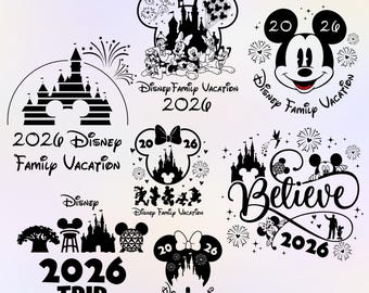 Familie-uitstapje 2026 SVG PNG-bundel, ontwerp Magical Kingdom Vacation
