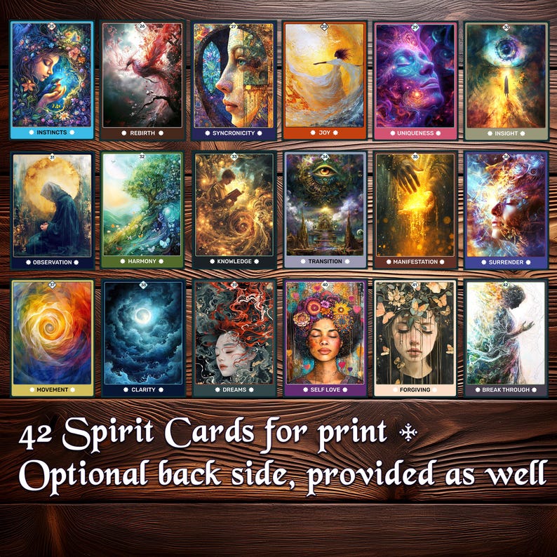 Printable Spirit Tarot - Messages From the Divine - Channeled Cards - Etsy