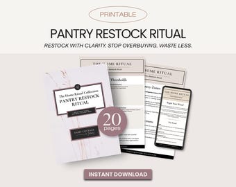 Pantry Restock Ritual Printable | Grocery List System for Intentional Kitchens | Reduce Overbuying & Decision Fatigue