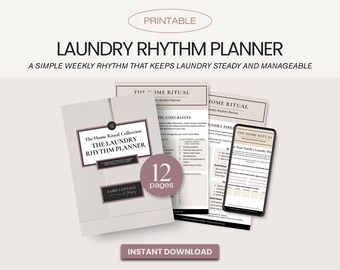 Wäsche Rhythmus Planer | Wöchentlicher Waschzeitplan zum Ausdrucken | Putzbinder Sammelmappe