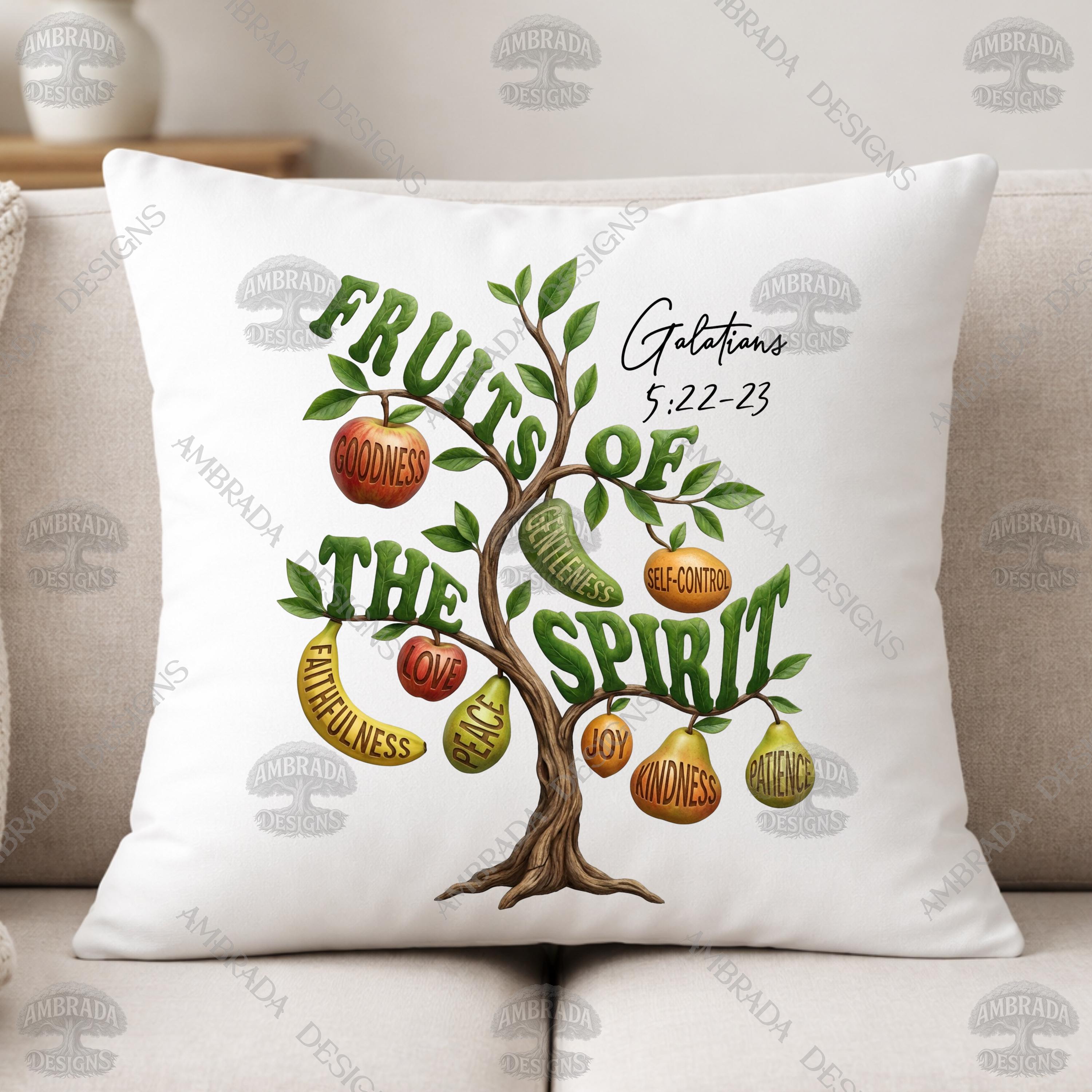 Cute Fruits of the Spirit PNG Digital Download | Christian Bible Verse ...