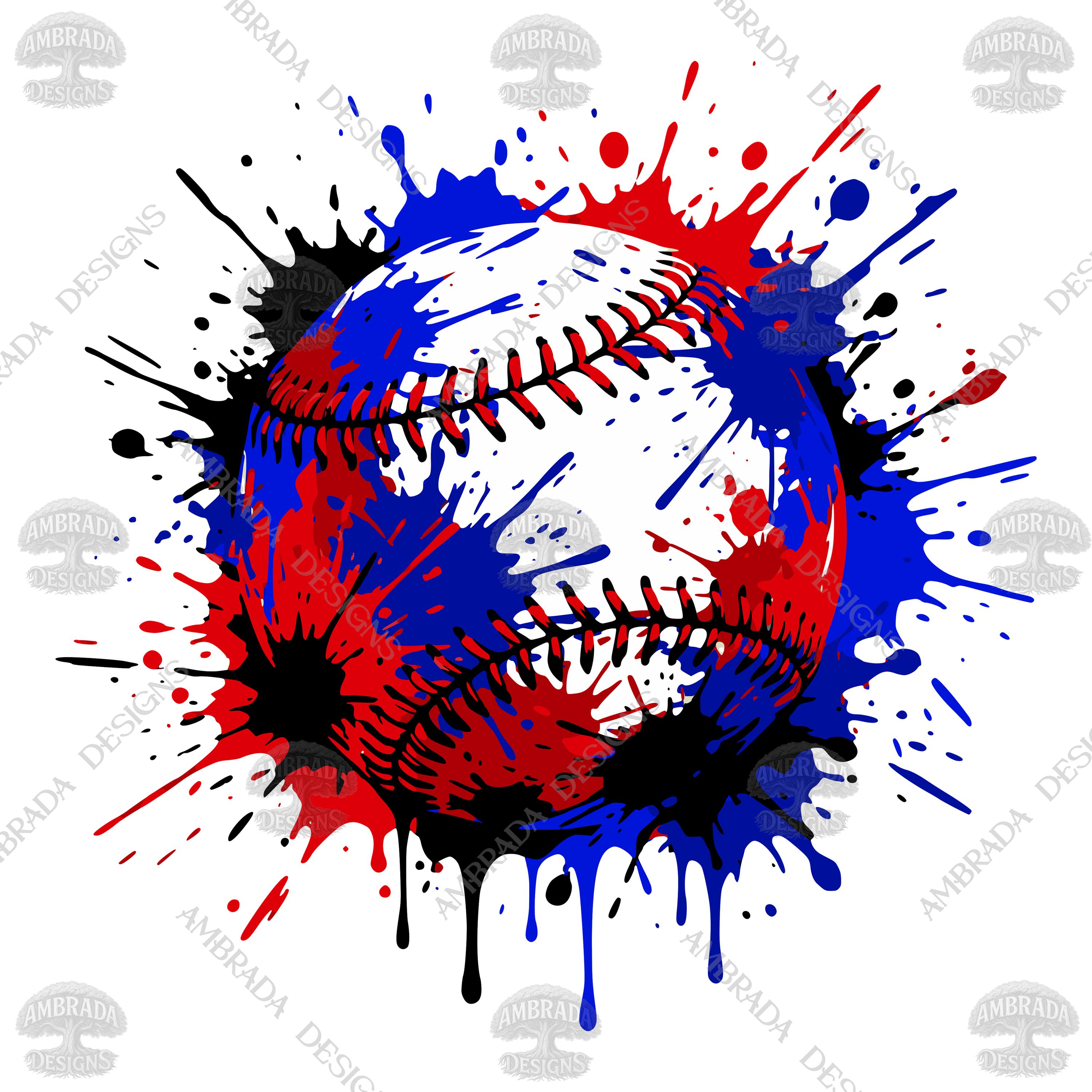 Red Splatter Football Blue & Red Sports Balls Paint Splatter SVG PNG Bundle | Football Soccer ...